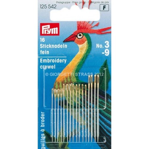 Aghi ricamo crewel 16pz - aghi,